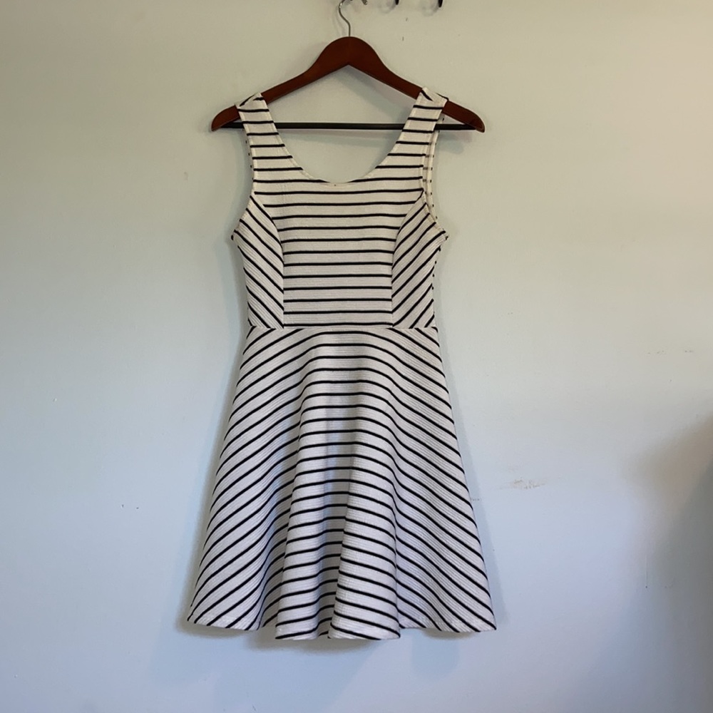 Lush Black and White Stripped Dress